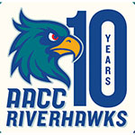 Swoop Riverhawk head. AACC Riverhawks 10 Years.
