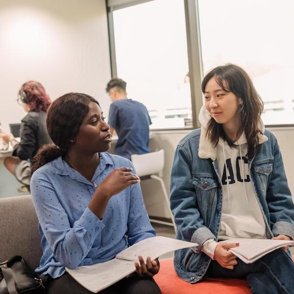Students in lobby of IDEA Lab