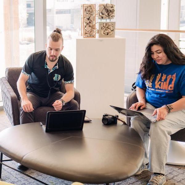 Students studying in HLSB